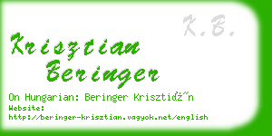 krisztian beringer business card